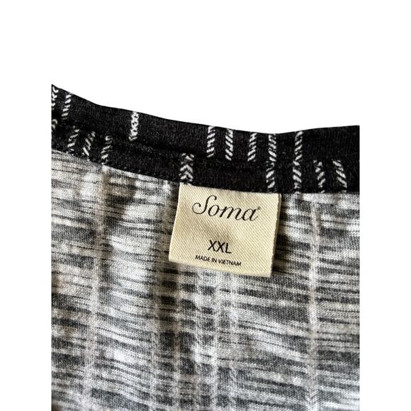 Soma Women's Draped Twist Front Tank Black White Braided Stripe Size XXL - Picture 6 of 6